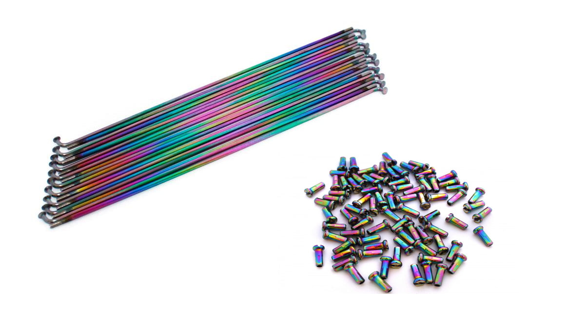 Rayons et écrous droits Armor Oil Slick