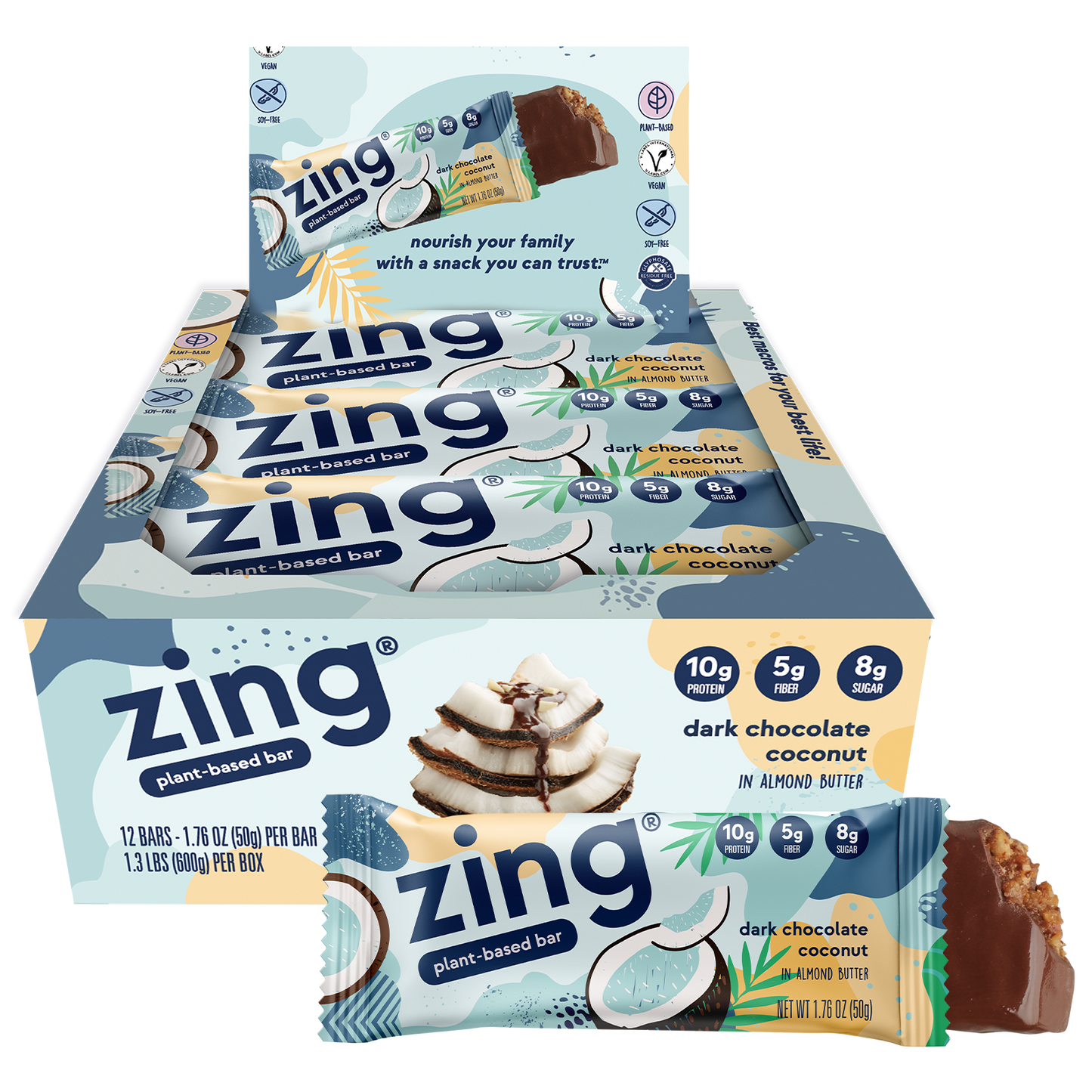Zing Dark Chocolate Coconut Nutrition Bars
