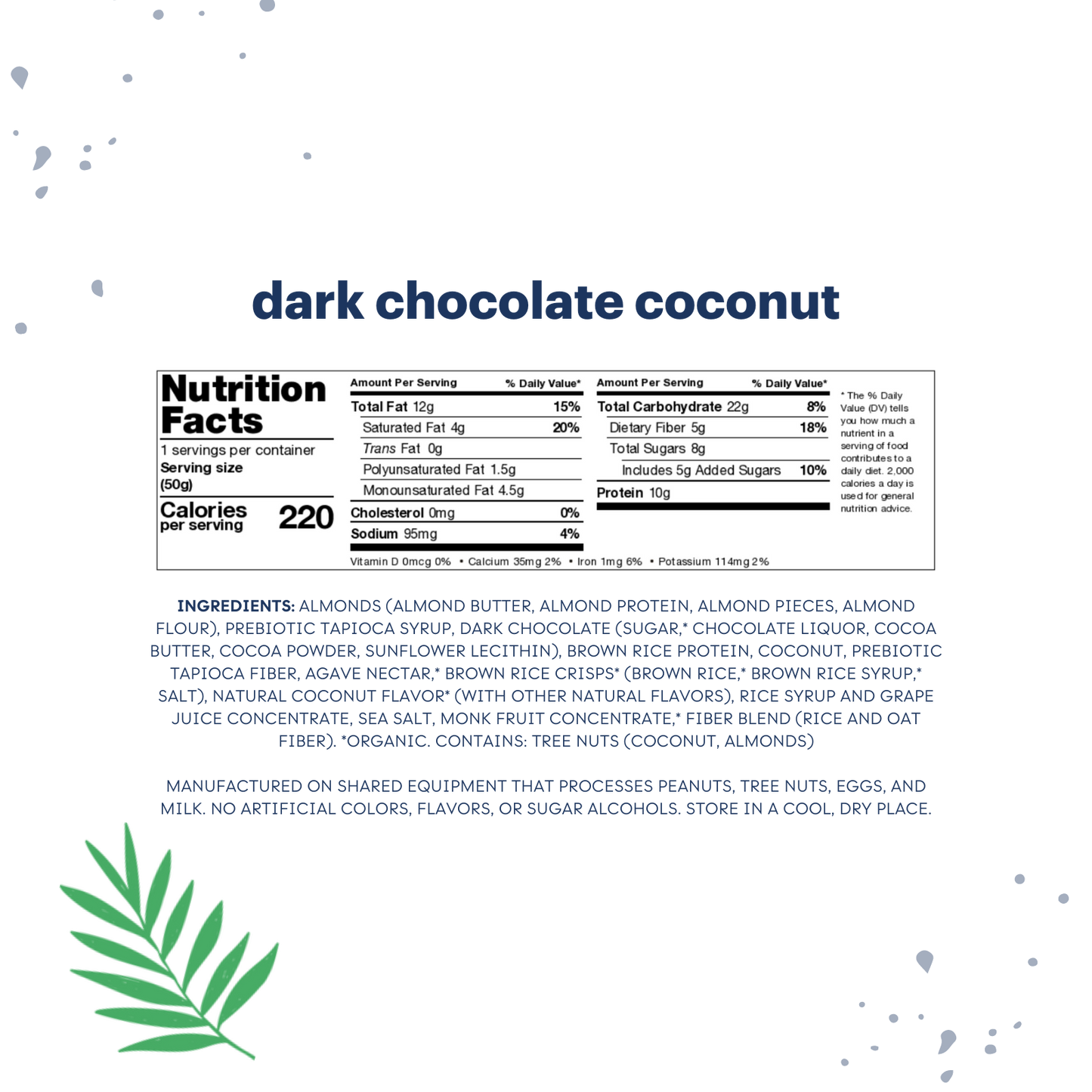Zing Dark Chocolate Coconut Nutrition Bars