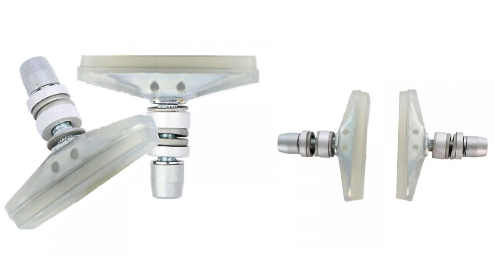Kool-Stop Bremsschuhe T10 Flatland V-Brake, L=52mm symm., für Alu/Stahlfelgen, transparent, KS-FLTCL Kool-Stop Bremsschuhe T10 Flatland V-Brake, L=52mm symm., für Alu/Stahlfelgen, transparent, KS-FLTCL
